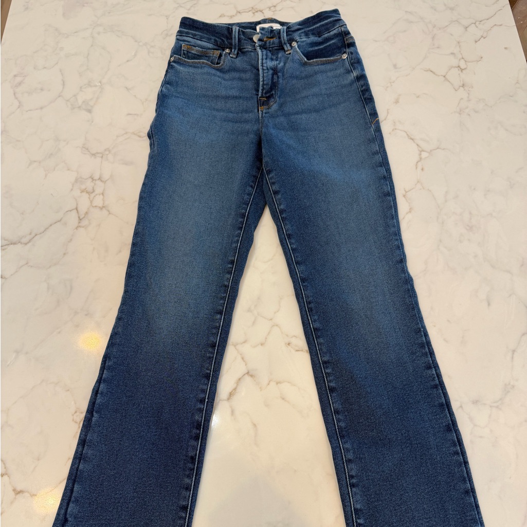 Good American Dark Blue Flare Jeans
